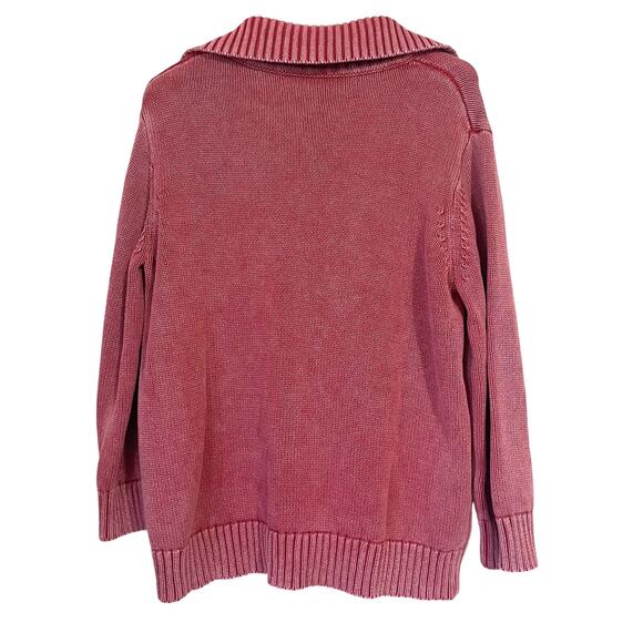 DEMYLEE Collared Cotton Sweater in Faded Red Size S - Picture 3 of 12